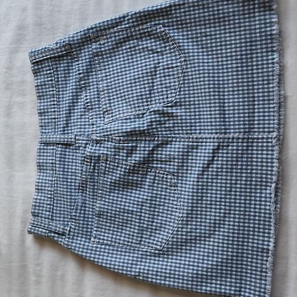 Madewell Stretch Gingham Mini Skirt Size 24 - Picture 4 of 6